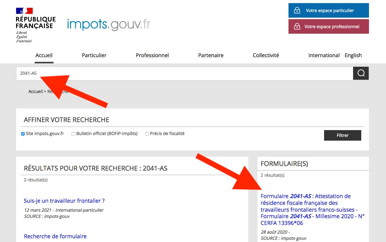 Comment télécharger le formulaire 2041-AS